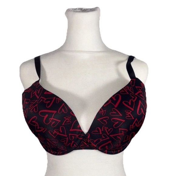Victoria Secret Bra Size 36DD Red/Black Lined Demi Multi-Way Underwire - Picture 1 of 9